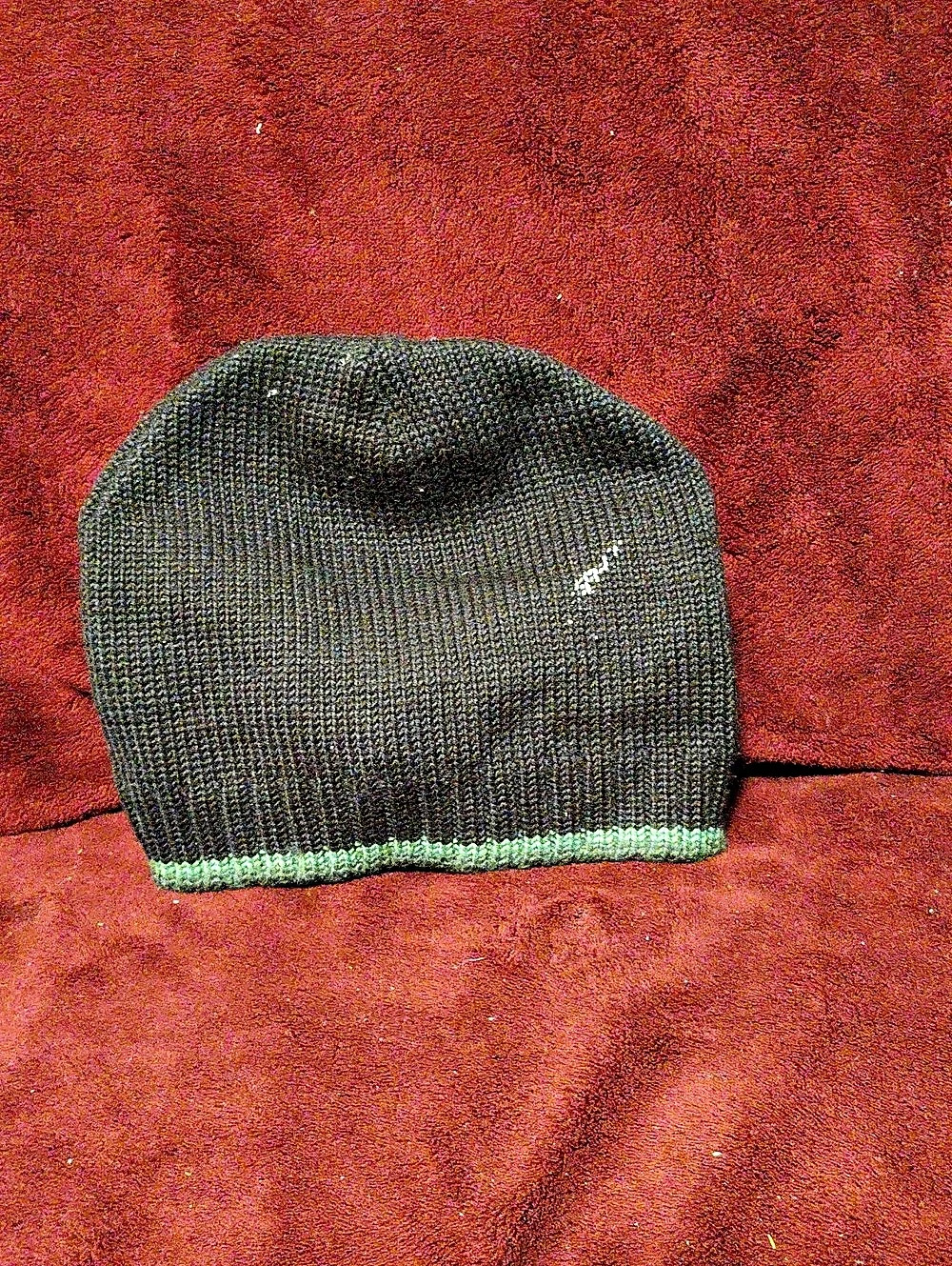 Knit Beanie in Brown & Green Like New